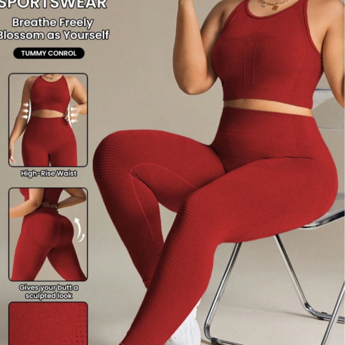 Ensemble grenat-gris